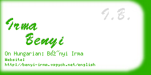 irma benyi business card